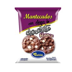 Mantecados con chips de chocolate blanco x 350 grs.